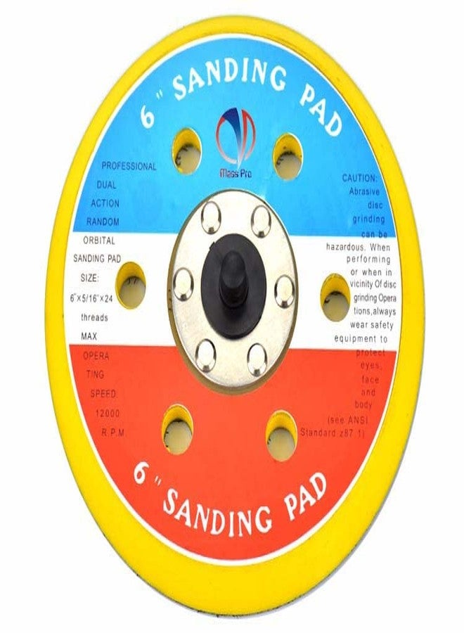 Mass Pro 6" Air Sanding Pad With 10Pcs Emery Sandpaper For Orbital Random Pneumatic Sander Wood Polisher (6 inch) - Image 3