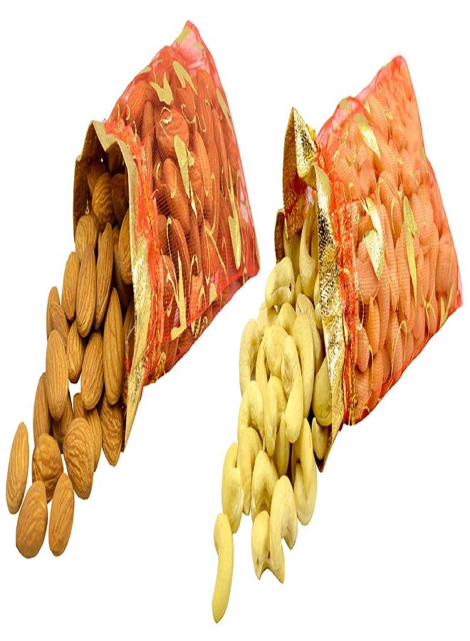 Midiron Premium Whole Row Almond and Cashew in decorative Pouch (100 gm each) - Image 2