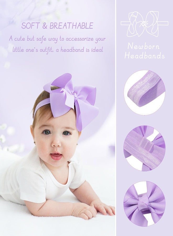 jollybows 20pcs Baby Girls Grosgrain Ribbon Hair Bows Headbands 6" Elastic Hair Band Hair Accessories for Infants Newborn (Multicoloured 6“ Bows Elastic Headband) - Image 5