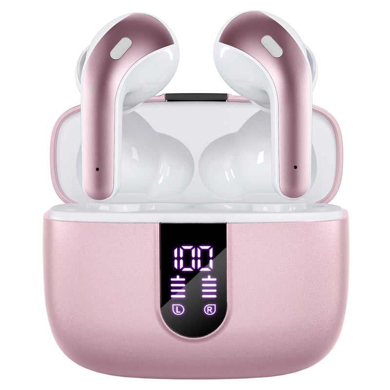 TAGRY Bluetooth Headphones True Wireless Earbuds 60H Playback LED Power Display Earphones with Wireless Charging Case IPX5 Waterproof in-Ear Ear buds with Mic for TV Smart Phone Laptop Computer Sports - Image 1