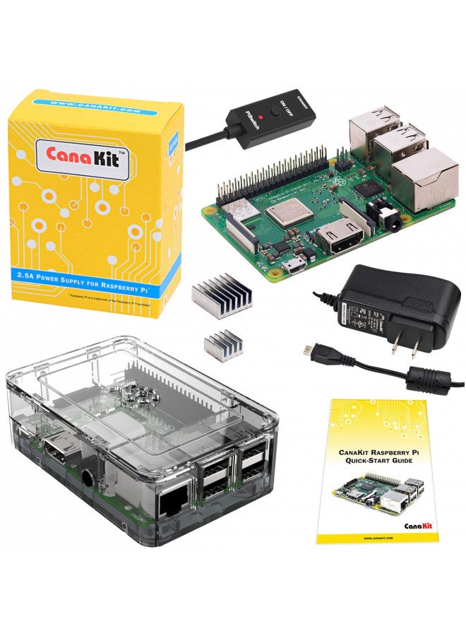CanaKit Raspberry Pi 3 B+ (B Plus) with Premium Clear Case and 2.5A Power Supply - Image 1
