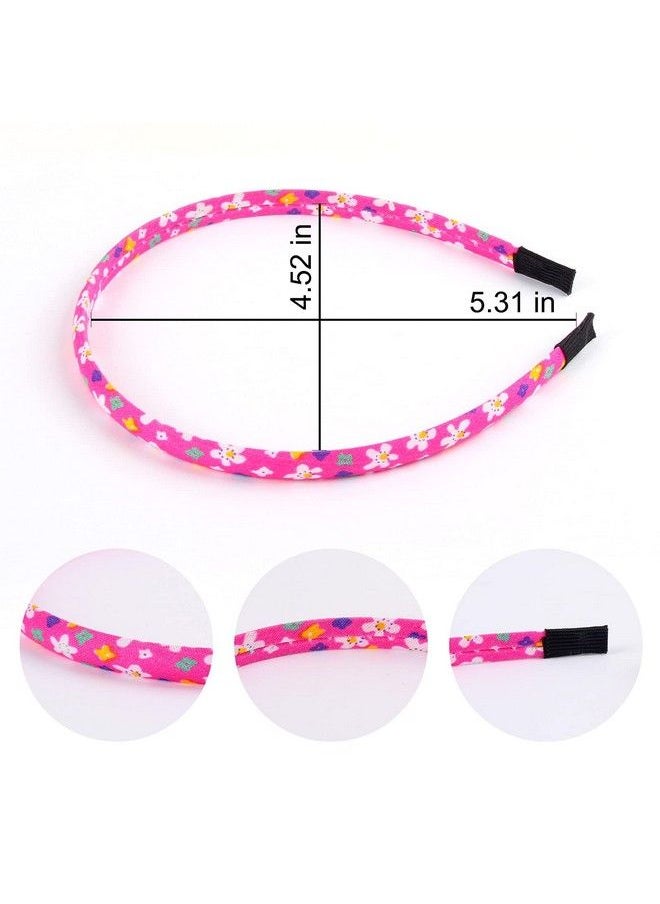 Fishdown - Headbands For Girls 12Pcs Thin Head Bands For Kids Children Hairbands For Toddler Floral Cloth Fabric Covered Headband Birthday Party Favors - Image 1