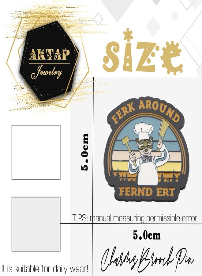 اكتاب دبابيس مستوحاة من الطهاة السويديين من AKTAP، إكسسوارات مجوهرات مستوحاة من مسلسلات الرسوم المتحركة التلفزيونية، هدايا لمحبي الطهاة، بروش لمحبي الطبخ (دبوس Ch-f الكرتوني) - Image 5