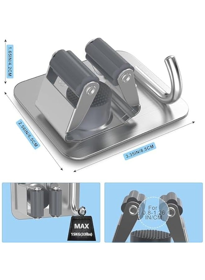 MIXDE 5-Piece Stainless Steel Broom Holder Set - Self-Adhesive Wall Mount for Mop, Broom, and More - Space-Saving Organizer for Home, Bathroom, Kitchen, Office, Closet - Image 3