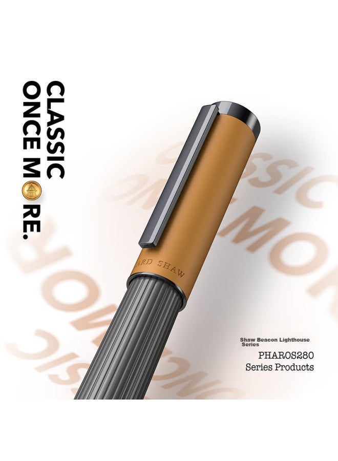 Bernard Shaw Lighthouse Micro-glow Orange Ballpoint Pen + Premium Refill Gift Box Set, Signature Pen - Image 4