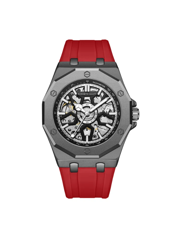 Kenneth Scott Men's Silicone Automatic Watch K25301-XSRB - 44.3x54 mm