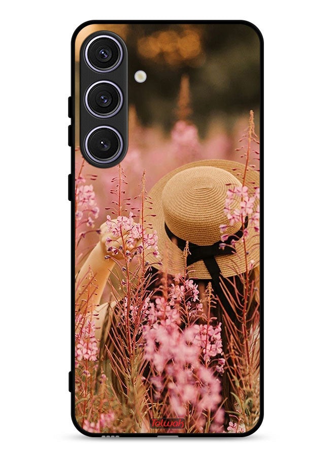 Tolwak Samsung Galaxy S24 5G Protective Case Cover Hat Girl In Flowers - Image 1