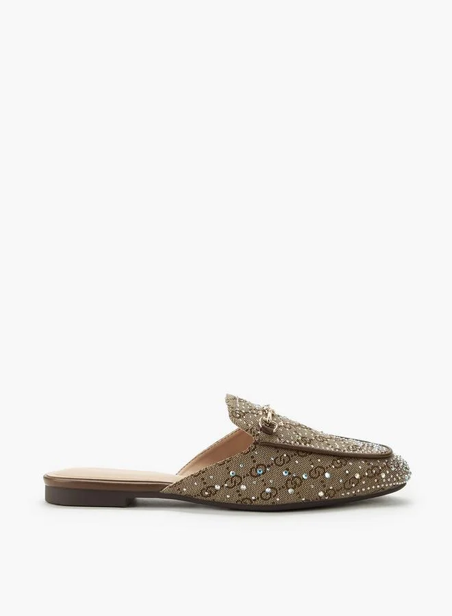 Celeste BROWN Women Diamante Embellished Mules for Women | Best Price UAE
