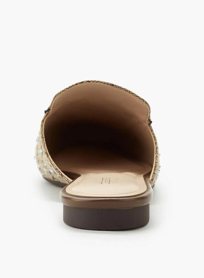 Celeste BROWN Women Diamante Embellished Mules for Women | Best Price UAE