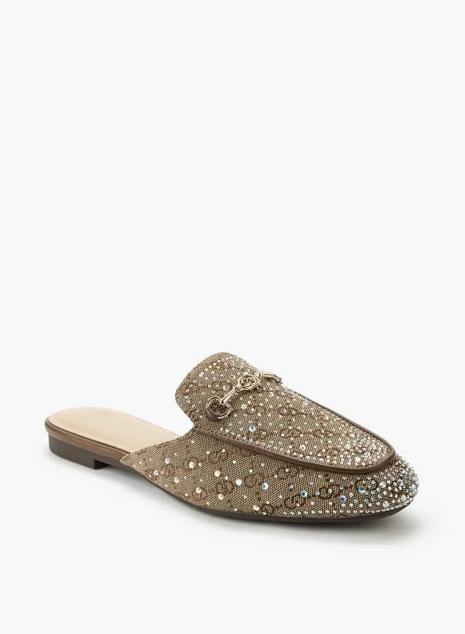 Celeste BROWN Women Diamante Embellished Mules for Women | Best Price UAE