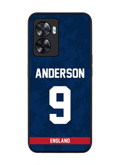 Rugged Black Edge Case for Oppo A57, Slim fit Soft Case Flexible Rubber Edges Thin Cover - Player Name - James Anderson, Jersey Number- 9