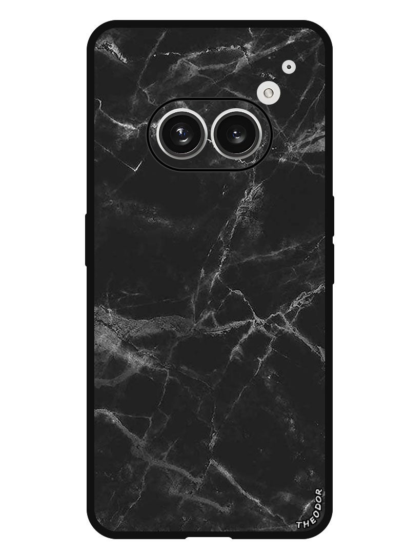 Theodor Protective Case Anti Scratch Shock Proof Bumper Cover For Nothing Phone (2a) Black Marble - Image 1