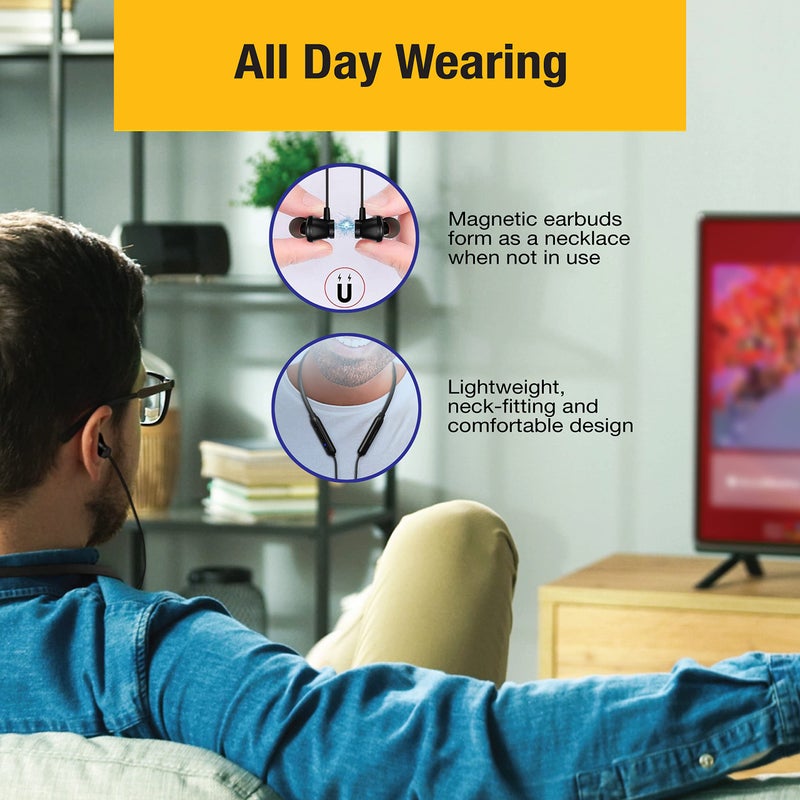 HomeSpot Wireless Neckband Headphones for TV Watching with Bluetooth 5.3 aptX LL Transmitter No Delay Lightweight High Volume Ideal for Seniors 3.5mm Aux RCA TOSLINK Optical - Image 3
