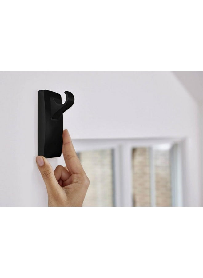 Command Command 10 lb Matte Black Curtain Rod Hooks, 2 Hooks and 4 Command Strips, Damage Free Curtain Hooks for Hanging Curtain Rods with Adhesive Strips, No Drilling Christmas Decorations  - Image 5