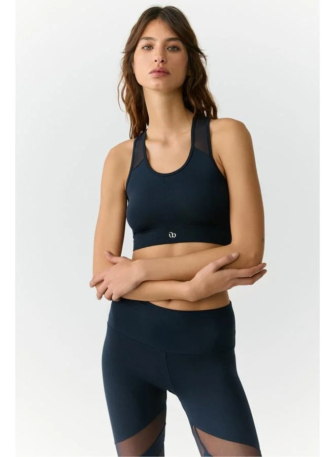 Urban Beat  LISSA Women's Navy Blue Tulle-Detail Tank Top for Women | Best Price UAE