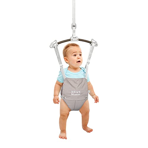 Infant Master Baby Doorway Jumpers, Sturdy Johnny Jumper w/Adjustable 10.8"-23.6" inches Strap, Soft Baby Johnny Bouncer w/Seat Bag, Ideal Gift for Infant, Portable and Easy to Use, Grey - Image 1