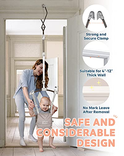 Infant Master Baby Doorway Jumpers, Sturdy Johnny Jumper w/Adjustable 10.8"-23.6" inches Strap, Soft Baby Johnny Bouncer w/Seat Bag, Ideal Gift for Infant, Portable and Easy to Use, Grey - Image 5