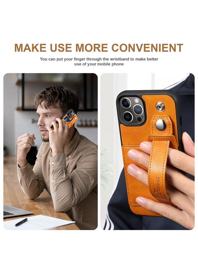 Suteni Case For iPhone 12 Pro 215 Wrist Strap PU Phone Case - Image 5
