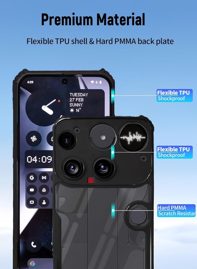 For Nothing Phone 3 Case Soft TPU with Acrylic Back, Full-Body Drop Proof Phone Case Shockproof Protective Cover - Image 2
