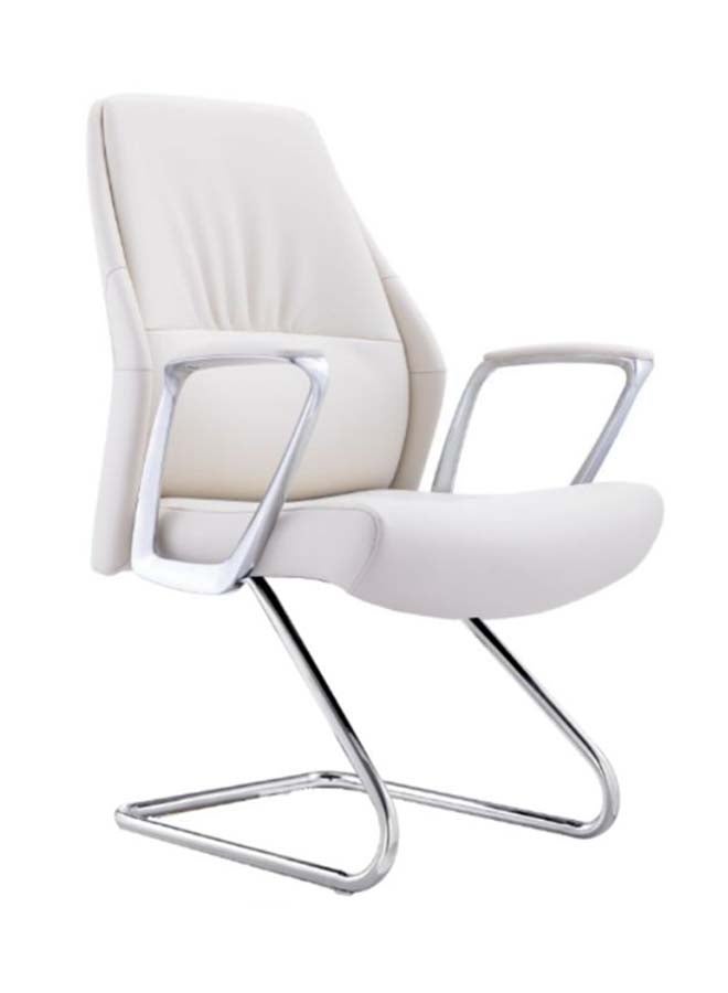 NEO FRONT FURNITURE Visitor Office Chair – Premium  PU Eco Leather Executive Guest Chair with Fixed Aluminum Base (No Wheels) for Office, Meeting Room & Reception Use (C1826 )