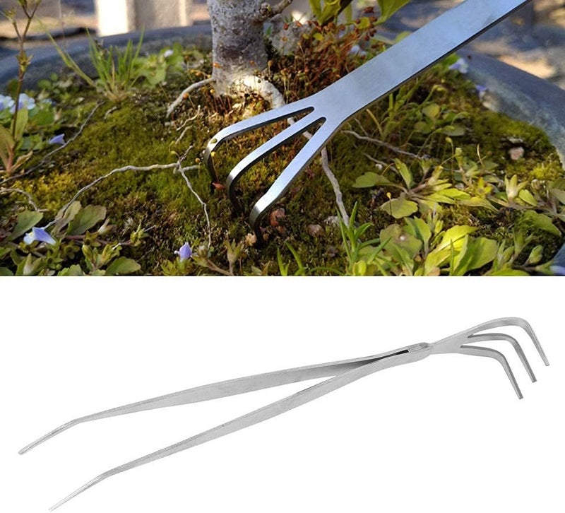 comfrt 2 in 1 Gardening Hand Rake, Stainless Steel Root Claw Rake Bonsai Gardening Hand Tool for Cultivating, Loosening Soil, Spreading Mulch - Image 1