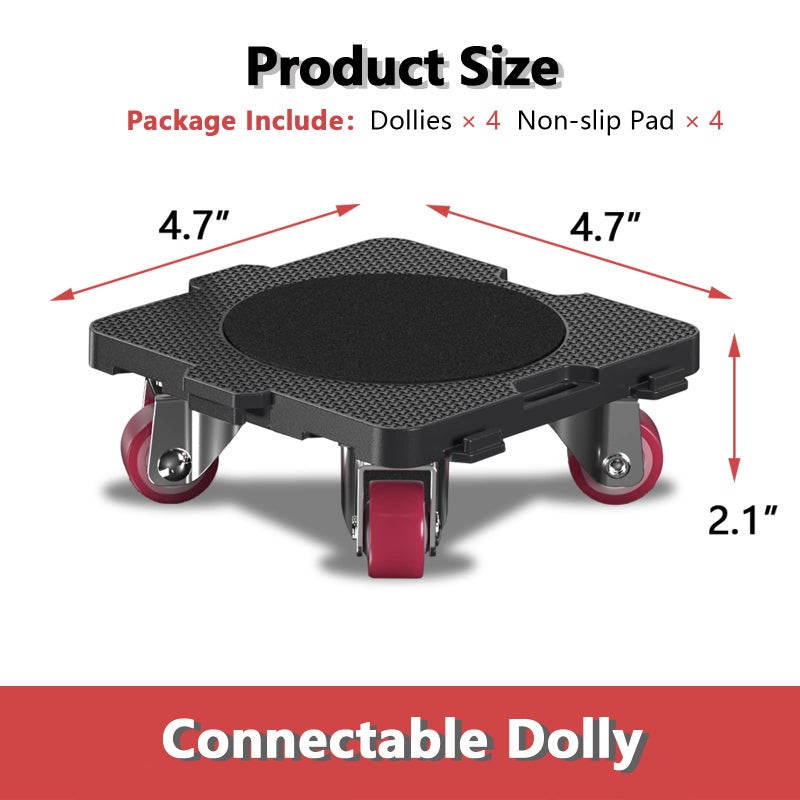 ONEON Add-on 4Pack Connectable Dolly Furniture Movers with 360 Rotating Wheels - Image 2