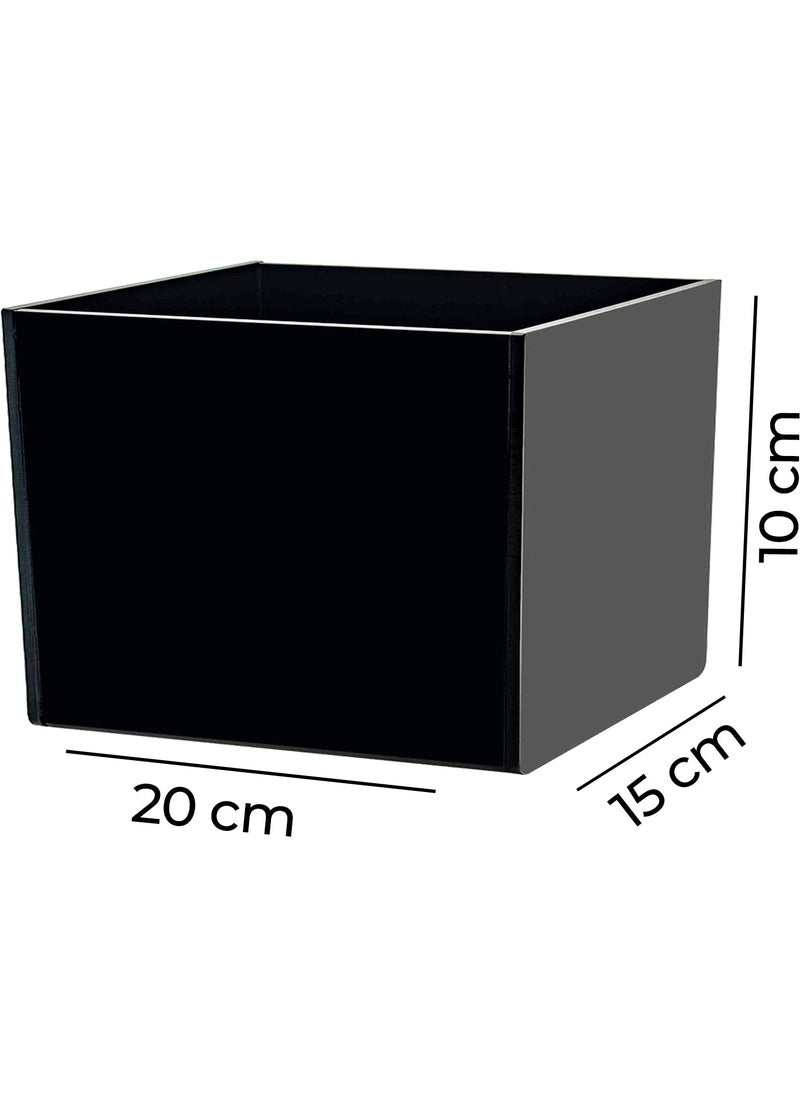 Trend Pleksi Trend Plexi Black Lidless Multi-Purpose Storage Box (20CM x 15CM x 10CM)  - Image 1