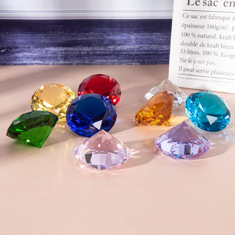 LONGWIN 60mm (2.4") Crystal Faceted Diamond Paperweight Wedding Favor Home Decor (Green, 60mm) - Image 4