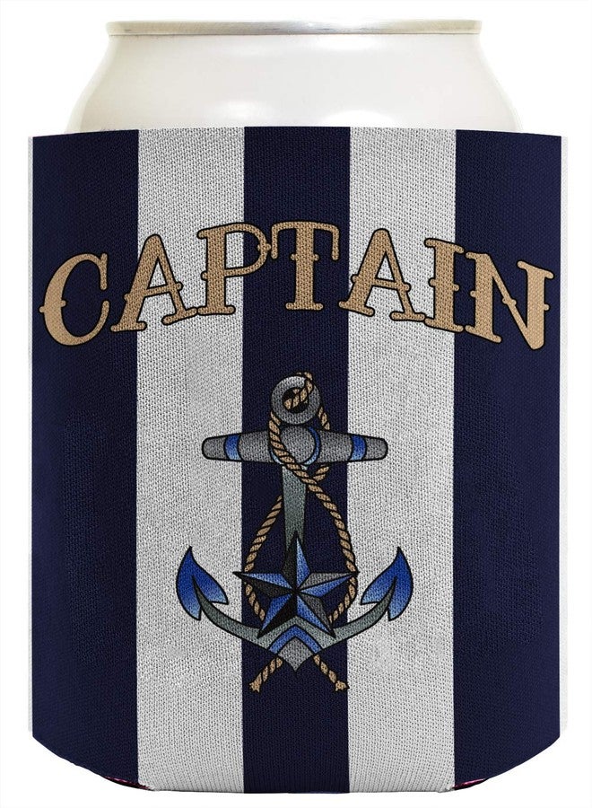 ThisWear Funny Can Coolie Sailing Captain First Mate Deckhand Bundle Boating Gift 6 Pack Can Coolie Drink Coolers Coolies Navy Stripes - Image 2