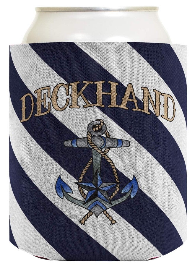 ThisWear Funny Can Coolie Sailing Captain First Mate Deckhand Bundle Boating Gift 6 Pack Can Coolie Drink Coolers Coolies Navy Stripes - Image 4