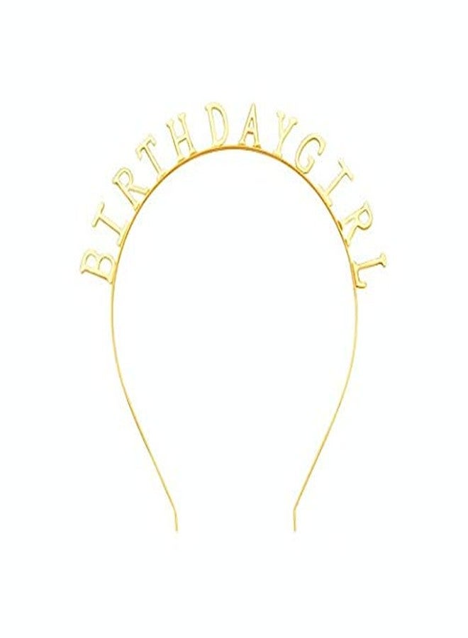 INFISPACE Golden Metal Birthday Girl Tiara Headband for Girls - Image 1