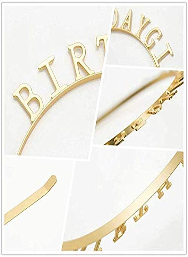INFISPACE Golden Metal Birthday Girl Tiara Headband for Girls - Image 2