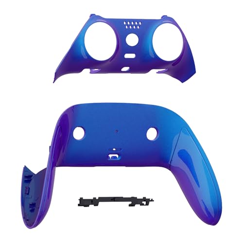 eXtremeRate Top Bottom Decorative Trim Shell Compatible with ps5 Edge Controller DIY Replacement Front Back Clip Shell, Custom Chameleon Purple Blue Plates Cover Compatible with ps5 Edge Controller - Image 2
