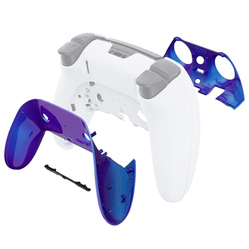 eXtremeRate Top Bottom Decorative Trim Shell Compatible with ps5 Edge Controller DIY Replacement Front Back Clip Shell, Custom Chameleon Purple Blue Plates Cover Compatible with ps5 Edge Controller - Image 4