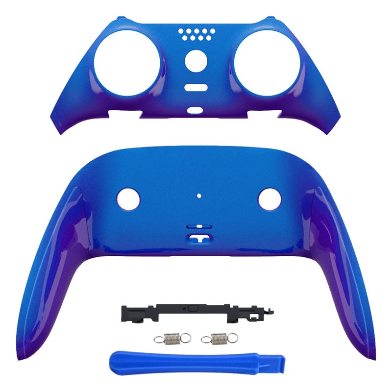 eXtremeRate Top Bottom Decorative Trim Shell Compatible with ps5 Edge Controller DIY Replacement Front Back Clip Shell, Custom Chameleon Purple Blue Plates Cover Compatible with ps5 Edge Controller - Image 5