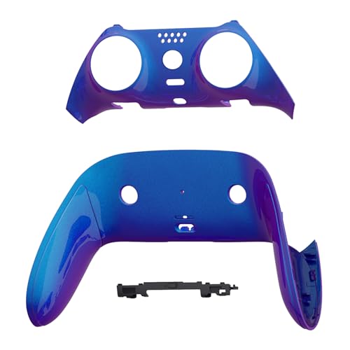 eXtremeRate Top Bottom Decorative Trim Shell Compatible with ps5 Edge Controller DIY Replacement Front Back Clip Shell, Custom Chameleon Purple Blue Plates Cover Compatible with ps5 Edge Controller - Image 3