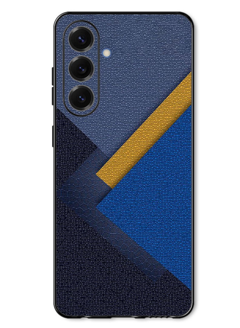 Theodor Case Compatible with Samsung Galaxy A37 Protection Shockproof Bumper Cover Triangles Leather Shades Pattern - Image 1