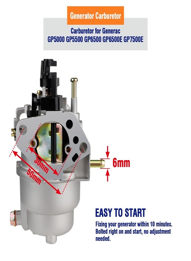 HUZTL Carburetor for Generac GP5000 GP5500 GP6500 0J58620157 5KW 5.5KW 6.5KW 389cc Generator 0G8442A111 Carb with Air Filter Tune Up Kit - Image 2
