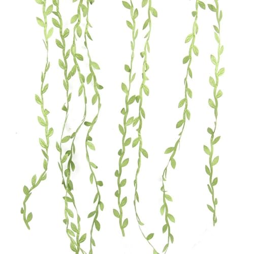 Hecaty 66 ft Leaf Ribbon, Artificial Eucalyptus Garland Rattan Leaf String, Decorative Jungle Wild Plant Green, Suitable for Baby Shower Home Wedding Party Balloon Garland Wreaths DIY Christmas Craft - Image 5
