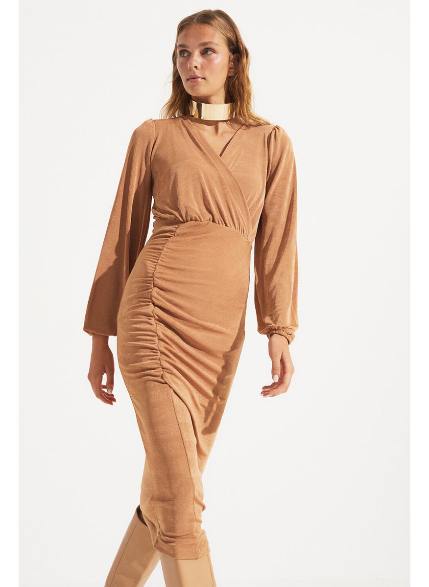 JUNE Ruched Knit Dress  - Image 1