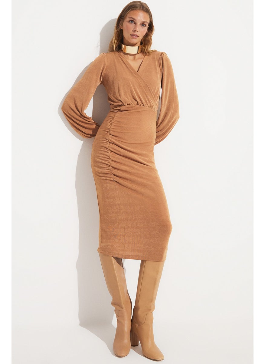 JUNE Ruched Knit Dress  - Image 4