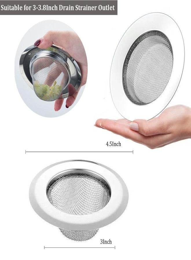 PDFans Sink Strainer, Stainless Steel Fine Mesh Kitchen Sink Strainer - Large Wide Rim 4.3" Diameter -2 Pack - Image 5
