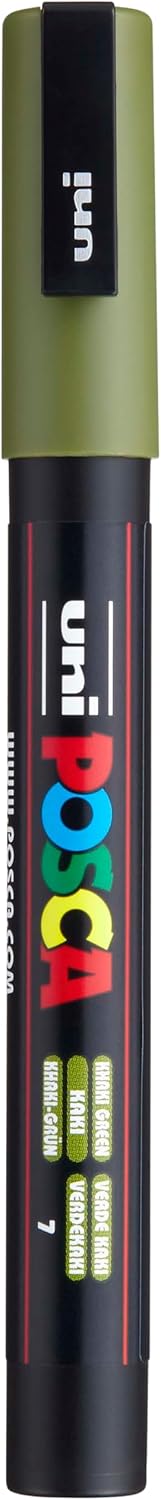 posca Marker 3M in Khaki Green Pens for Art School Rock Art Fabric Paint - Image 1