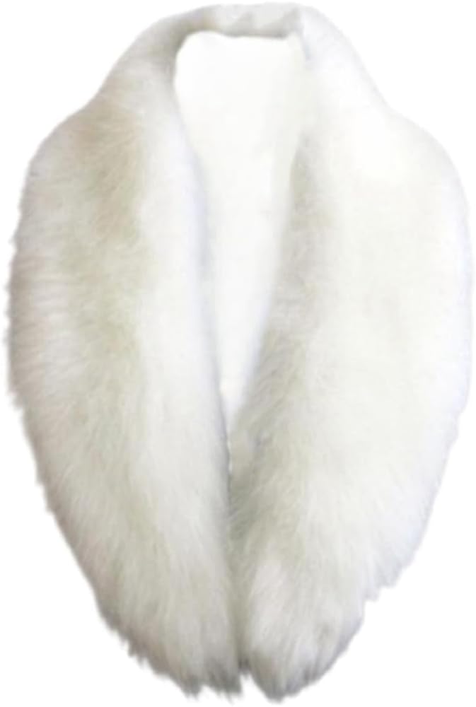 LDFWAY Long Men Women Faux Fur Collar Winter Warm Wrap Stole Scarf Shawl Shrug - Image 1