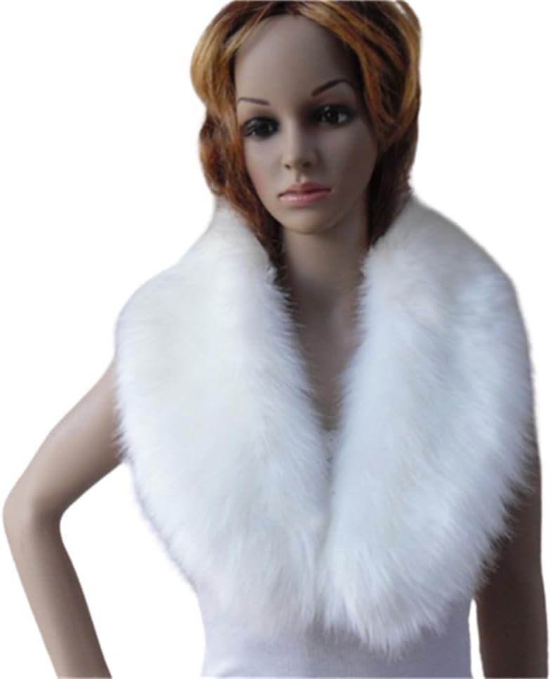 LDFWAY Long Men Women Faux Fur Collar Winter Warm Wrap Stole Scarf Shawl Shrug - Image 3