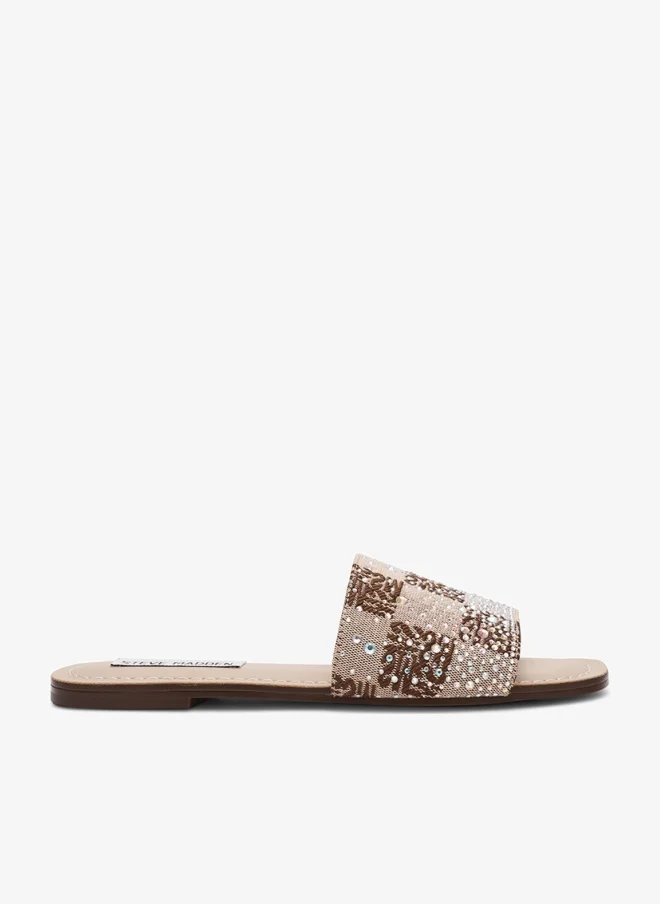 STEVE MADDEN Single strap Logo Canvas Flats