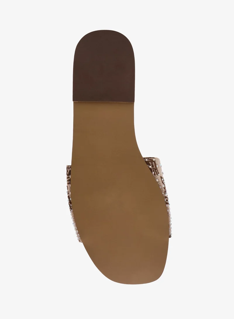 STEVE MADDEN  Single strap Logo Canvas Flats for Women | Best Price UAE