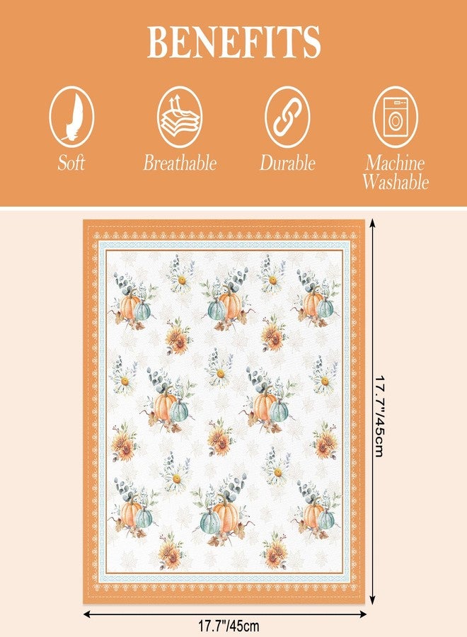 Arquiel Fall Pumpkins Print Cloth Napkins 100% Cotton, 18" X 18" Dinner Napkins Cloth Set, Washable Napkins for Home, Kitchen, Dinner, Party, Wedding, Cocktail, Set of 6 - Image 3