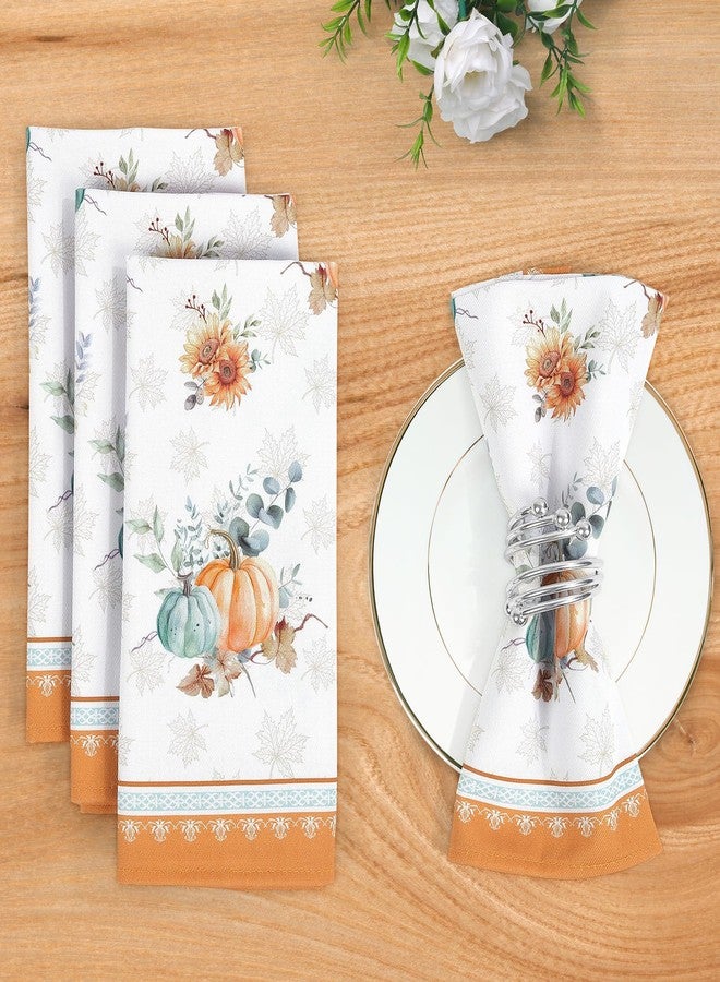 Arquiel Fall Pumpkins Print Cloth Napkins 100% Cotton, 18" X 18" Dinner Napkins Cloth Set, Washable Napkins for Home, Kitchen, Dinner, Party, Wedding, Cocktail, Set of 6 - Image 5