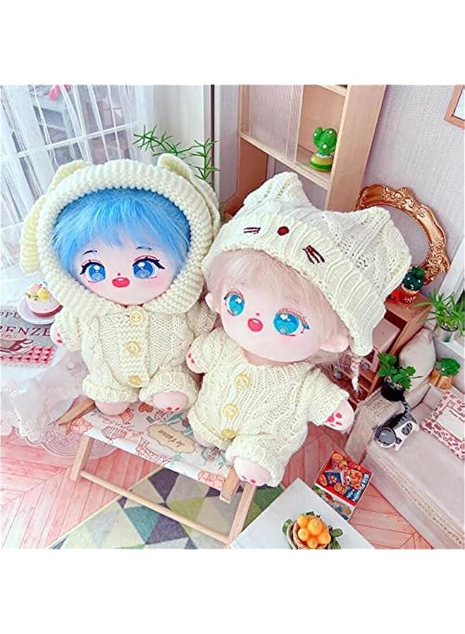 20cm Plush Doll Clothes Cat Hat Woolen Thread Onesies 8in Doll Accessories (B) - Image 5